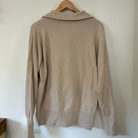 Abercrombie + Fitch Soft A+F Cream Quarter Zip Pullover - Picture 3 of 7